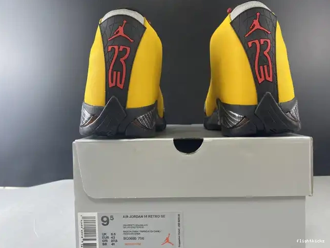 GOLD AIR JORDAN 14 UNIVERSITY RETRO BQ3685-706 0611